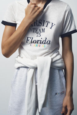 SLOGAN SLUB T-SHIRT - Zara фото 6