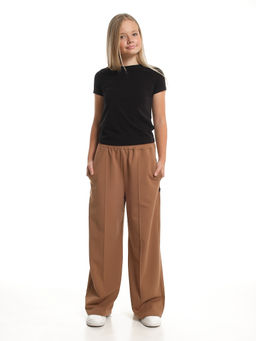 Брюки для девочки со строчкой 22-1565 шоколад - Mini maxi фото 41