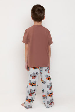 К 1599/медно-коричневый,машины пижама для мал