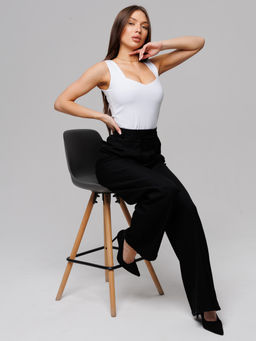 Женский топ с фигурным вырезом белый ЛТ-08 (1)