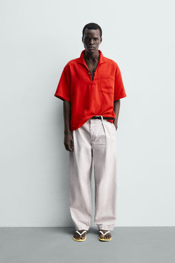 CAMISA POLO ALGOD?N - LINO / Rojo