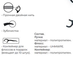 Флосстик Зубная нить на пластиковом держателе 100 шт. - Pesitro фото 3