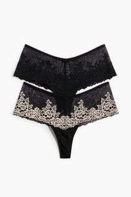 Pack de 2 bragas hipster tanga de encaje