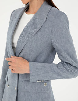 _ndigo Slim Fit Keten Kar___ml_ Ceket
