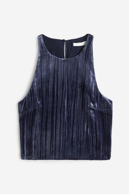 Top cropped de terciopelo