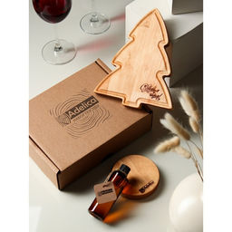 Подарочный набор деревянной посуды Adelica Елочка, сервировочная доска на подставке 2218 см, масло 100 мл, магнит, в подарочной коробке  фото 14