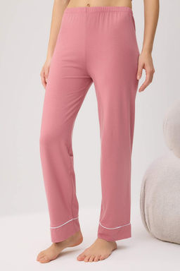 Pembe Dantel Braletli Biyeli Pantolon Viskon Suprem Orme Pijama Tak?m? THMSS26PT00238