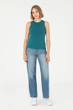 Женская темно-зеленая базовая футболка - U.s. polo assn фото 4