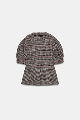 CAMISA CUADROS NIDO DE ABEJA / Marr?n / Crudo