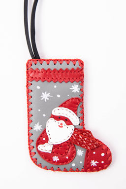 Брелок кожаный Сапожок Санта ДС-604.8 серый - Protege фото 4