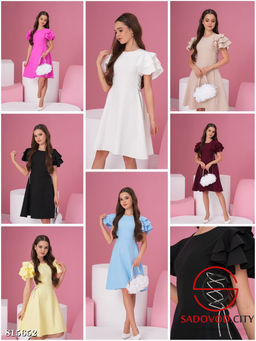 Платье для девочки с волнистыми рукавами