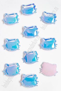 Патч глянец "Котёнок" 3*3,5 см (10 шт) SF-2972, синий хамелеон