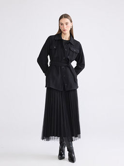 Beli Lastikli Pileli Etek