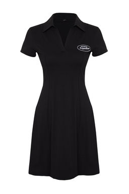 Siyah Skater/Belden Ac?lan Nak?sl? Pamuklu Esnek Orme Mini Elbise TWOSS24EL00819 - Trendyolmilla фото 7