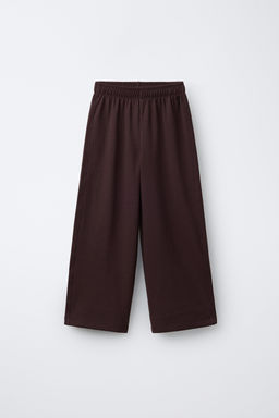 PANTAL?N WIDE LEG INTERLOCK / Marr?n