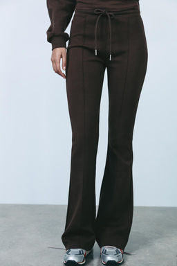 STITCHED INTERLOCK BELL BOTTOM TROUSERS - Zara фото 20