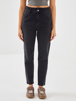 Beli Lastikli Slim Fit Kad?n Jean Pantolon