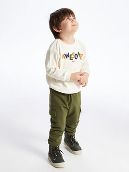 Bisiklet Yaka Uzun Kollu Bask?l? Erkek Bebek Sweatshirt - Waikiki фото 2