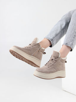 Ботинки 260.windybe. каменный замш/Шерсть