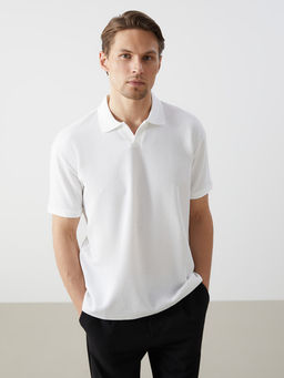 LC Waikiki Ekru Polo Yaka K_sa Kollu Erkek Ti__rt