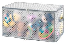 Кофр складной для хранения 52*30*30 см Горошек на серебре на молнии, пластик.