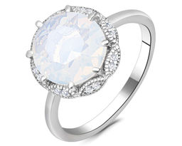 Кольцо, лунный камень выращ., МЦВ010