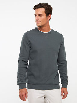 Bisiklet Yaka Uzun Kollu Erkek Sweatshirt