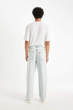 Джинсовые брюки Baggy Fit с широким узором и нормальной талией, широкие брюки - Defacto фото 6