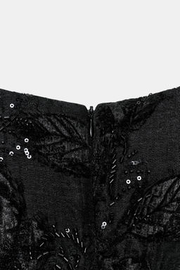 VESTIDO CORTO BORDADOS ZW COLLECTION / Negro - Zara фото 7