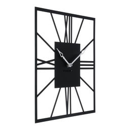 Часы настенные интерьерные «Рим», бесшумные, плавный ход, 35×35 см, квадрат, чёрные