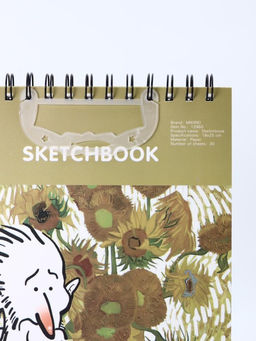 Скетчбук (B5) "Vincent with sunflowers", yellow (18*25) 30 л. 130 г/м