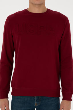 Erkek Bordo Basic Sweatshirt