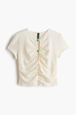 Top fruncido con cuentas decorativas - H&m фото 3
