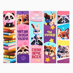 Цена за 3 шт. Картонные закладки 5 штук в наборе Читай, мечтай