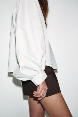 POPLIN PUFF SLEEVE SHIRT - Zara фото 20