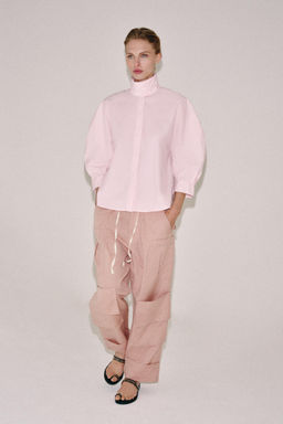 CAMISA MANGA ABULLONADA ZW COLLECTION / Rosa claro