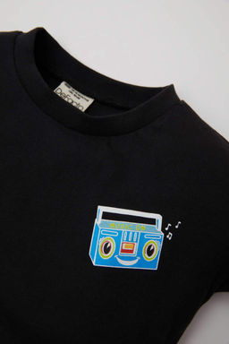 Футболка с короткими рукавами и принтом на спине для маленьких мальчиков - Defacto фото 2