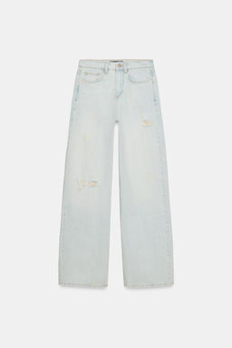 Z1975 RIPPED STRAIGHT MID-WAIST JEANS - Zara фото 7