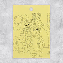 Цена за 10 шт. Наклейки детские бумажные «Сказка», c раскраской на обороте, 11 х 15.5 см