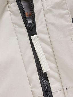 Парка зимняя подростковая для девочки с капюшоном и мехом бежевого цвета 9534B