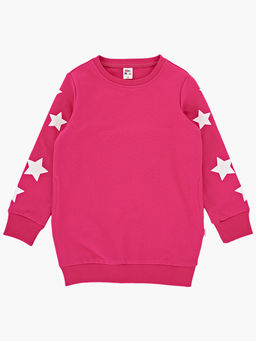 Платье из футера с принтом на рукавах UD 7298 малина - Mini maxi фото 4