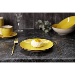 Десертная тарелка Доляна «Морской мир», d=19 см, керамика, жёлтая