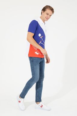 U. S. Polo Assn Мужская синяя футболка с воротником-поло - U.s. polo assn фото 4