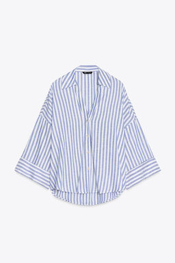 WIDE-SLEEVE LINEN BLEND SHIRT - Zara фото 30
