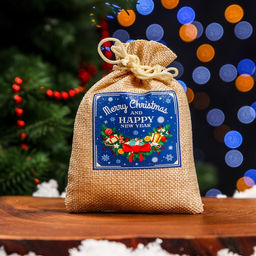 Цена за 5 шт. Мешок подарочный с термонаклейкой, 10 х 14 см