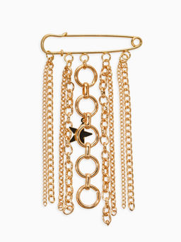 Булавка с подвесами "Звезды", цвет золото L=6см