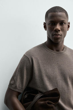 CAMISETA PUNTO REGULAR FIT / Tostado - Zara фото 6