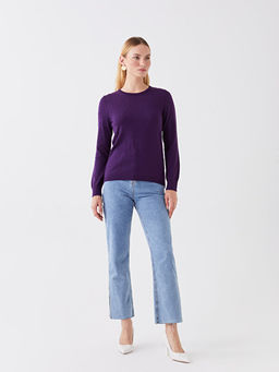 Bisiklet Yaka Kendinden Desenli Uzun Kollu Kad?n Triko Kazak - Waikiki фото 2