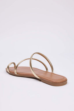 Trendyolmilla Shoes Metalik Alt?n Ince Bantl? Kad?n S?k Terlik TAKSS25TE00045  фото 5