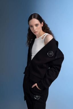 DeFactoFit Толстовка Oversize с капюшоном на молнии
